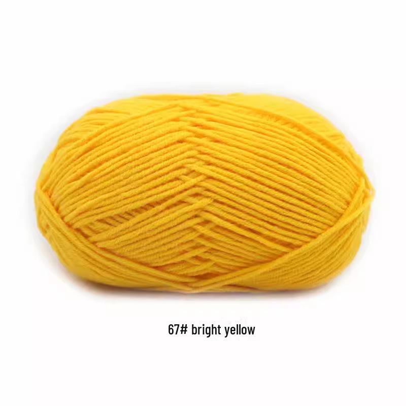 4 Strands Medium Thick Milk Cotton Yarn for Hand-Woven Baby Projects