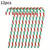 12-Pack Acrylic Candy Cane Ornaments For Christmas Tree - Festive Hanging Decorations For Holiday & New Year Celebrations