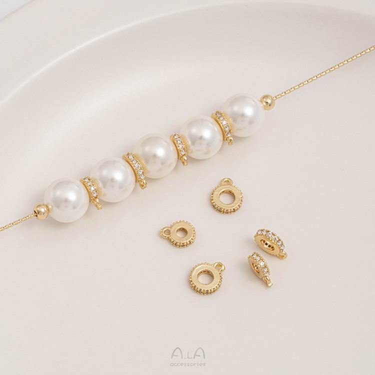 

Прыгающее кольцо из 14-каратного золота с проставкой из кубического циркония, ручная работа, подвеска для самостоятельного изготовления ювелирных изделий, аксессуар для браслета, ожерелья 6mm cubic zirconia spacer with jump ring, 1 piece