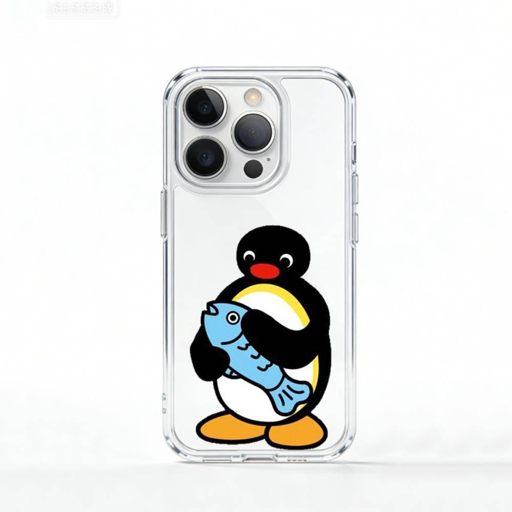 C-Cute Kawaii P-Penguin   Phone Case For iPhone 17 16 15 14 13 12 11 Mini Pro Max Plus Transparent Cover