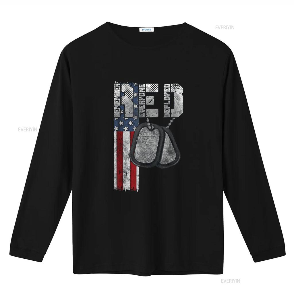 Remember Everyone Deployed T Shirt vintage Washed Breathable homme Slightly fashion Stretched Casual Stylish Versatile