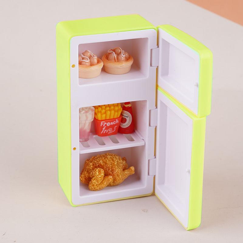1 Set Dollhouse Accessory Mini Little Refrigerator Model Scene Display Ornament Cute Kitchen Small Appliance Kids Play House Toy