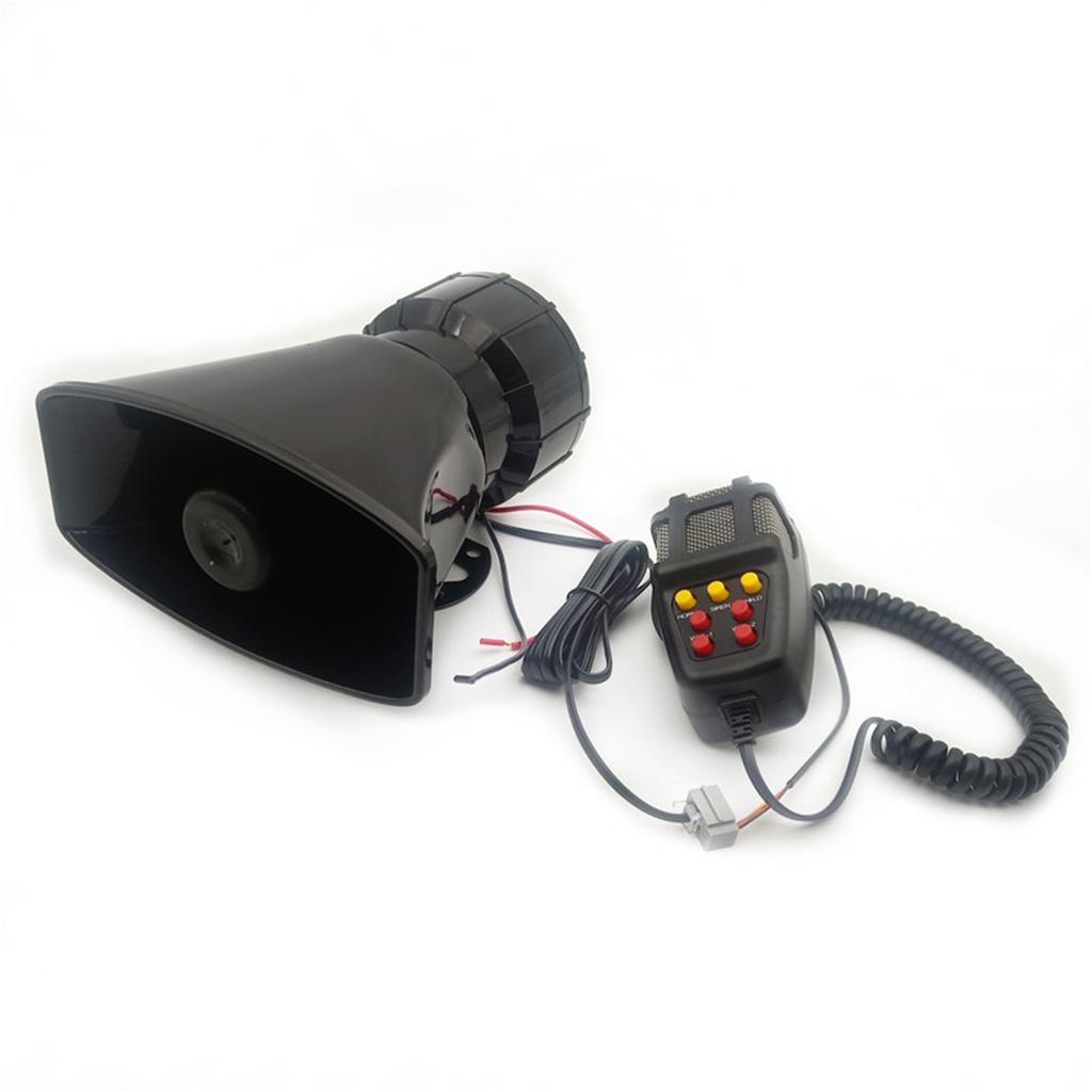 2V 100W Car Loud Siren Alarm Horn Warning Speaker Handheld Megaphone 7 Tones Waterproof Square