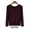 Korean Half-High Collar Slim Fit Modal T-Shirt - Long-Sleeve Solid Color Top