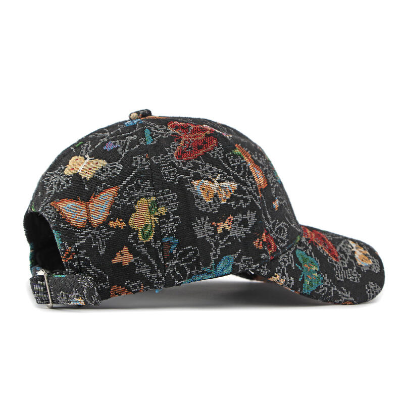 Unisex Butterfly Print Baseball Cap Adjustable Cotton Sun Hat for Men Women Outdoor Sports