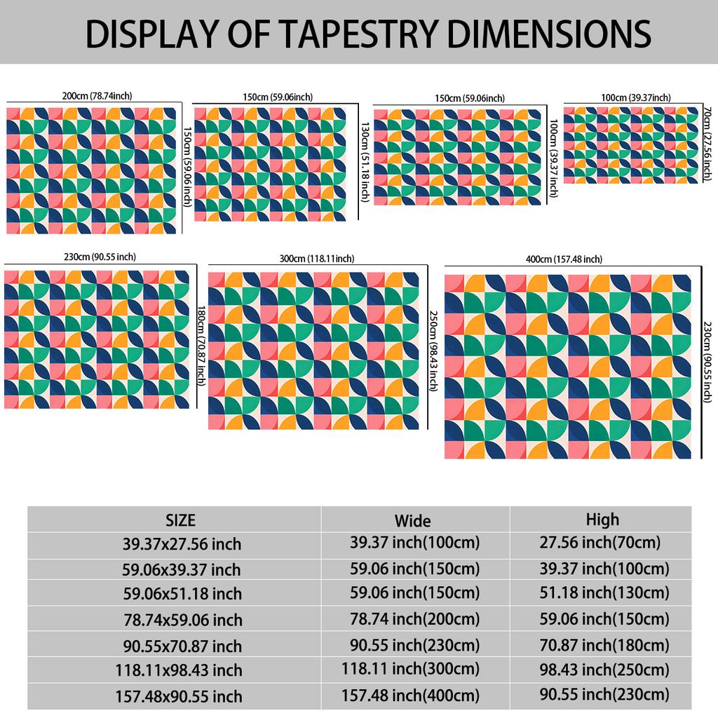1Pc Bauhaus Abstract Printed Tapestry Living Room Background Wall Art Decoration Multi Size Space Pendant