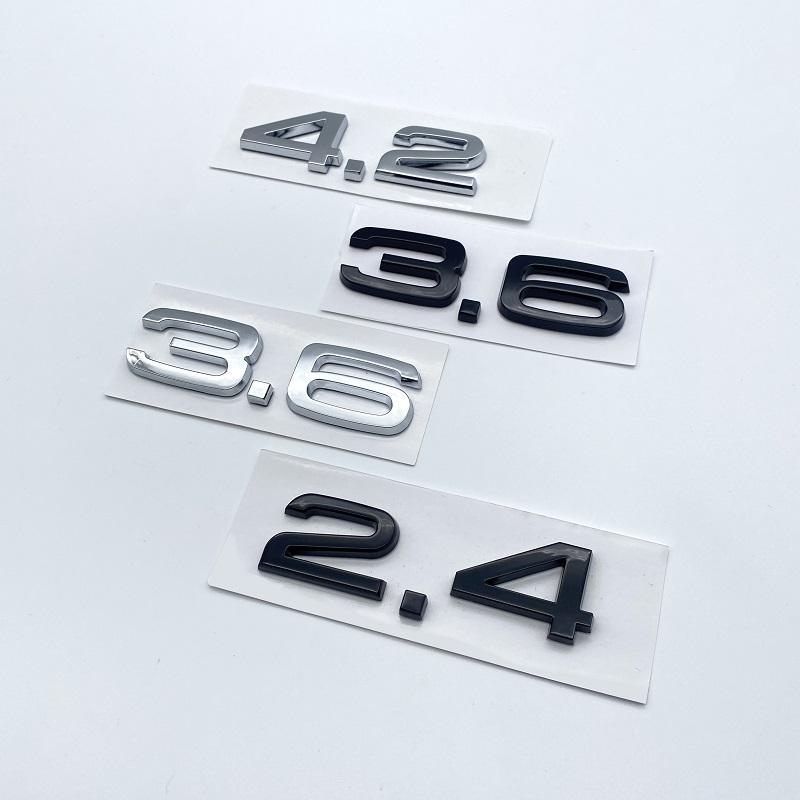 3D 2.4 3.6 4.2 Car Trunk ABS Badge Emblem For Car Rear Tailgate Fender Door Adhesive Badge for S A4 A5 A6 A7 A8 Q3 Q5 Q7