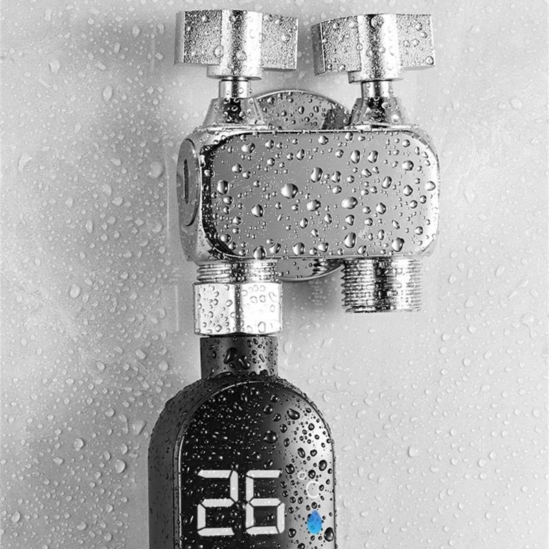 Fast Response Thermal Shower Head Display Real Time Water Temprature Tracking Strong Steel Bathroom Accessory