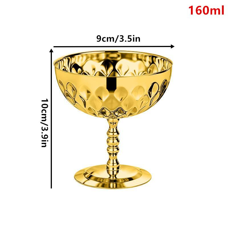 Edelstahlkelchbecher Eisdessert Salatschüssel Obstteller Snackschale Puddingbecher Tasse KTV Bar Zubehör