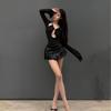 Sexy Lingerie Sexy Office Flirting Open File Free Hot Tights Women's Pure Black Swimsuit Pure