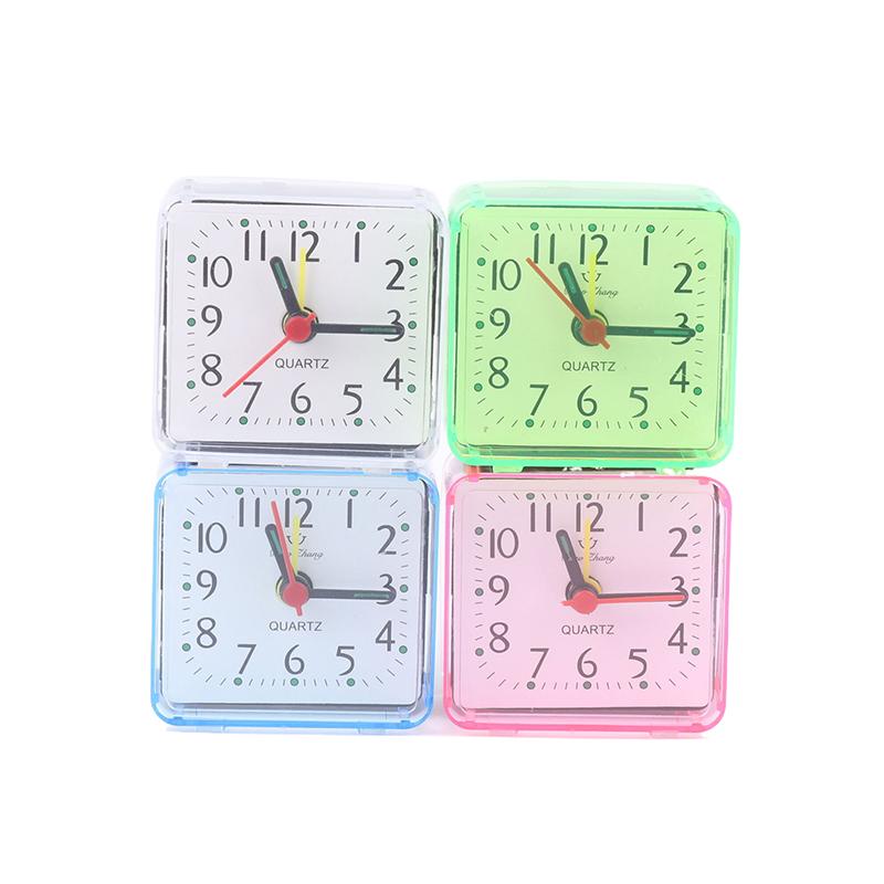 1Pc Mini Square Alarm Clock Quartz Alarm Clock Battery Operated Table Bedroom Clocks For Sleeping Studying Home Decor