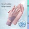 Women's Summer UV Protection Ice Silk Flip-Top Gloves for Driving and Cycling