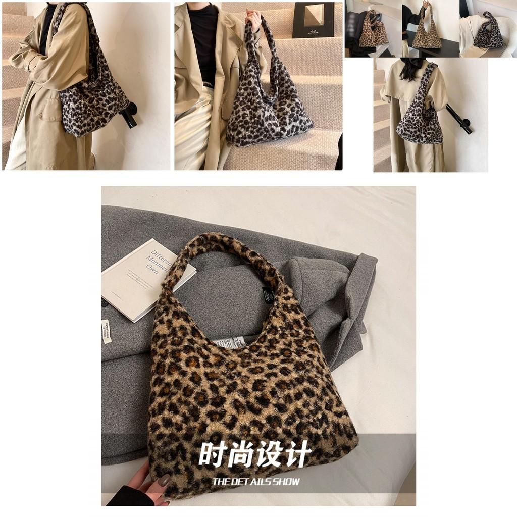 Stilvolle Leopardenmuster-Tragetasche mit großem Fassungsvermögen in Schwarz oder Khaki für den trendigen Weg zur Arbeit