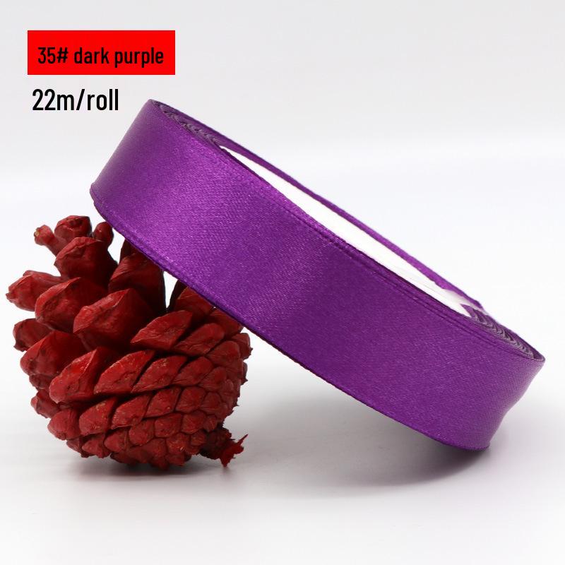 Ruban Tissé en Polyester de 2,5 cm pour l'Emballage de Cadeaux Floraux, les Gâteaux de Mariage et les Décorations dans des Couleurs Soie