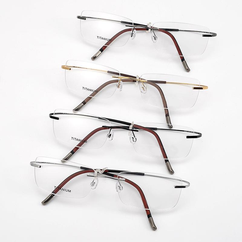 Trendy Titanium Rimless Reading Glasses Clear Lightweight Optical Eyeglass Frame for Women Men