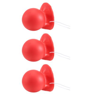 ABWR-3Pcs Red Clown Nose Honking Squeaking Clown Nose With Elastic Rope For Adults Halloween Cosplay Costume Accessories