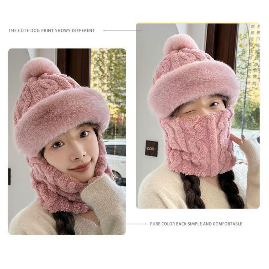 Hats, Women's Hats, Double-layered, Thickened, Cycling, Windproof Hats, Cold-proof Hats, Scarves, Warm Hats, Ear Protectors, Hats, Headscarves