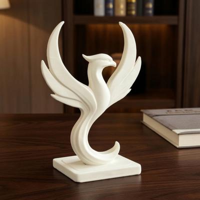 3D Printed Phoenix Figurine Modern Minimalist Abstract Phoenix Statue Sculpture Desktop Decoration for Home Office Living Room