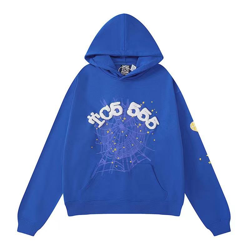 Unisex Loose Fit Two Piece Tracksuit Long Sleeve Hoodie Elastic Waist Sweatpants Spider Rhinestone Print Streetwear Matching Outfit Set