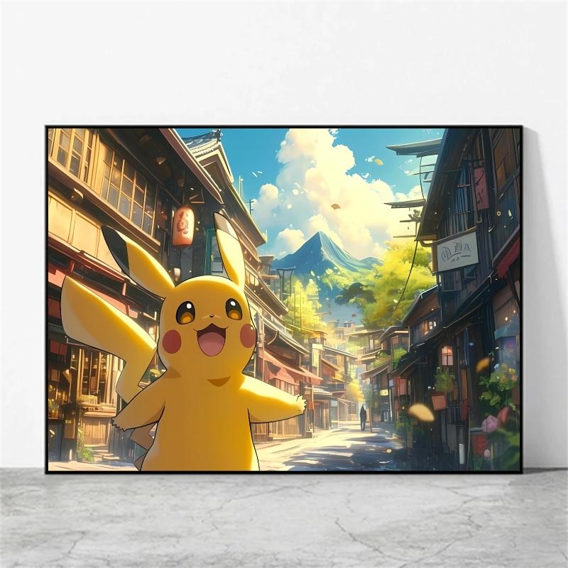 Posters and Prints  Canvas Paintings Pikachu Cute Wall Pictures Room Home Decorative Birthday Gifts Kids Action Figures