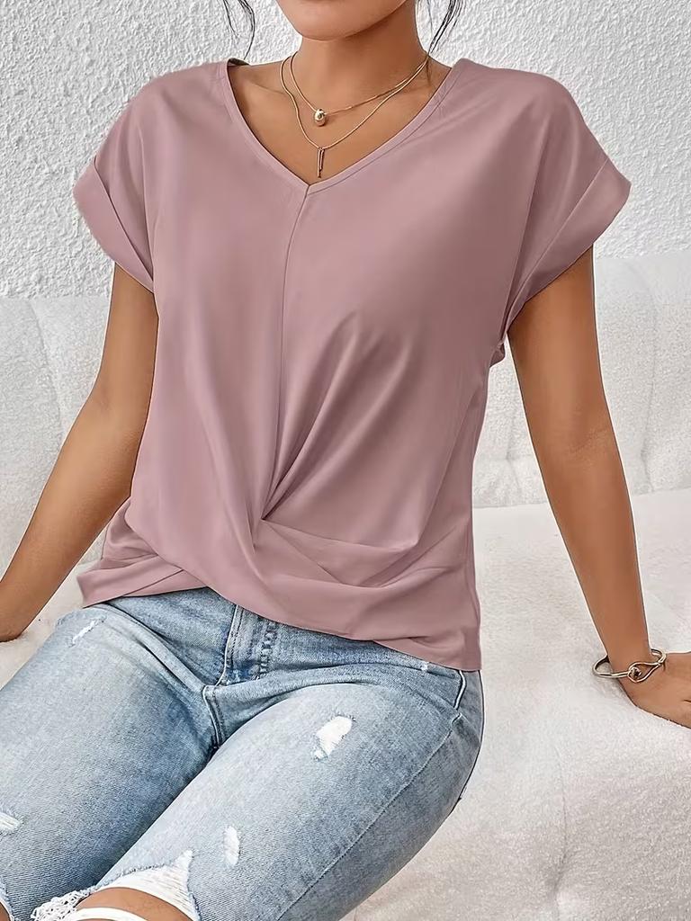 Women Short Sleeve T Shirt Casual Crew Neck Loose Fit Lightweight Breathable Basic Top Summer Everyday Tee