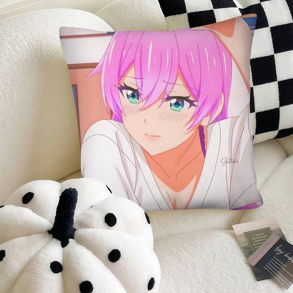 Slice Anime Watanare Pillow Case Fashion Square Pillowcase Bedroom Sofa Room Ins Decoration Leisure