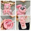 520ml Kawaii Thermos Bottle For Children Stainless Steel Thermal Cup With Straw Kettle Portable Kids Water Bottle For School