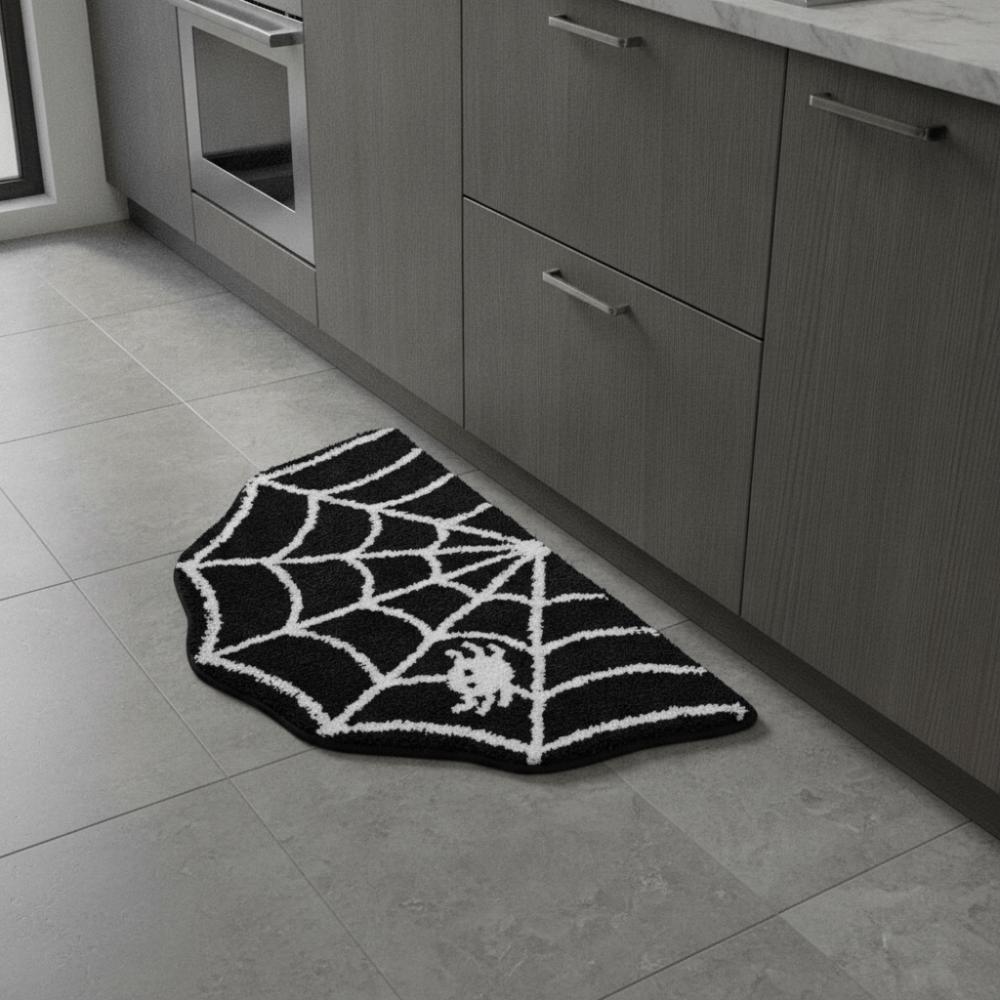 Non-slip Halloween Unwelcome Bat Doormat Faux Cashmere Halloween Decorative Carpet Bathroom