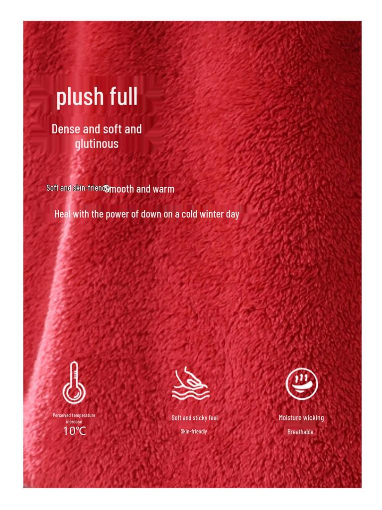 Women's Coral Fleece Pajamas, Plus Velvet, Thick, Large Size, Warm Winter Flannel Home Set for Middle-Aged and Elderly
