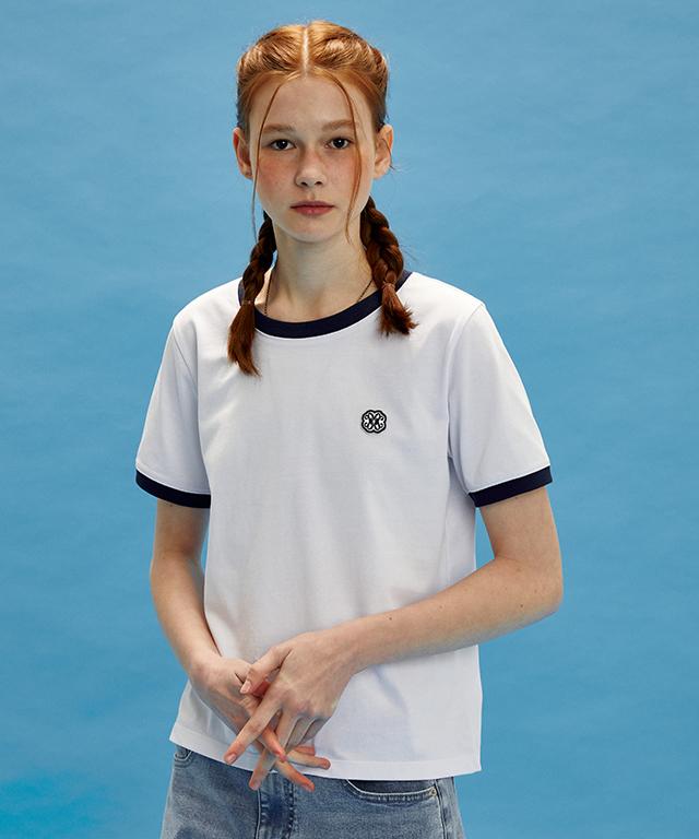 DISTN9NE Slim Fit Retroflow Ringer Short Sleeve T-Shirt White (Lp2Tf266-002)