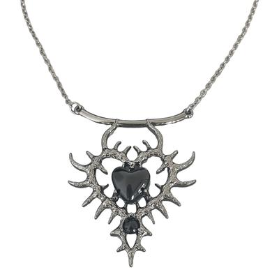 Romance Love Heart Necklace with Crystal Embellishments Sturdy Alloy Trendy Accessory for Stylish Women Ladies