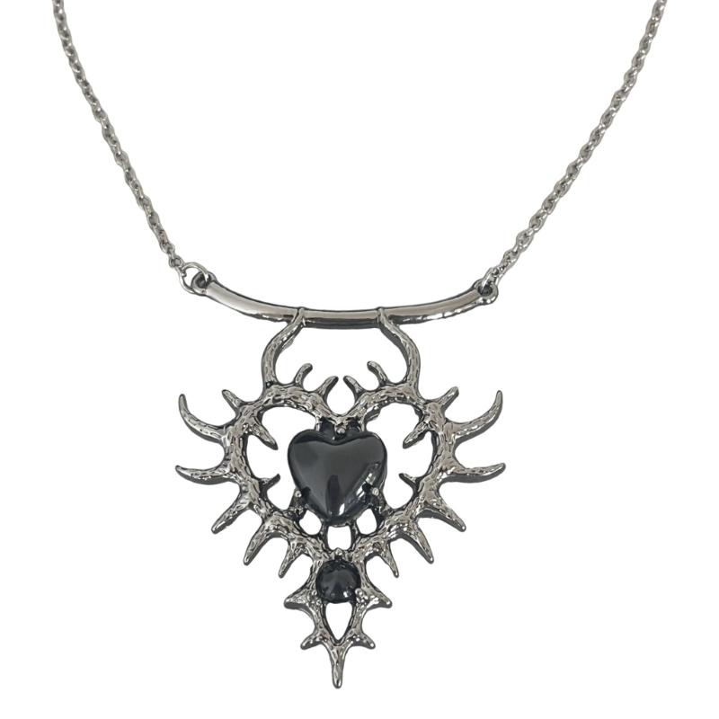 

Романтическое ожерелье в виде сердца любви с кристальными вставками Прочный сплав Модный аксессуар для стильных женщин 1