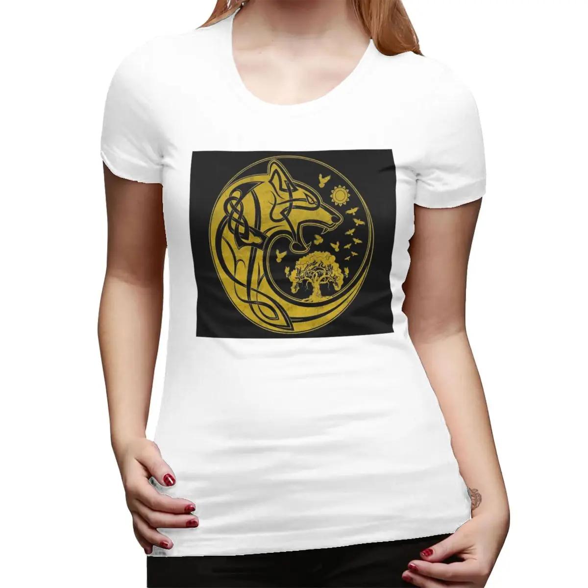 

Viking Loki Son Fenrir TShirt for Women Round Neck Streetwear T Shirts Womens Short Sleeve Summer Clothes Tops S