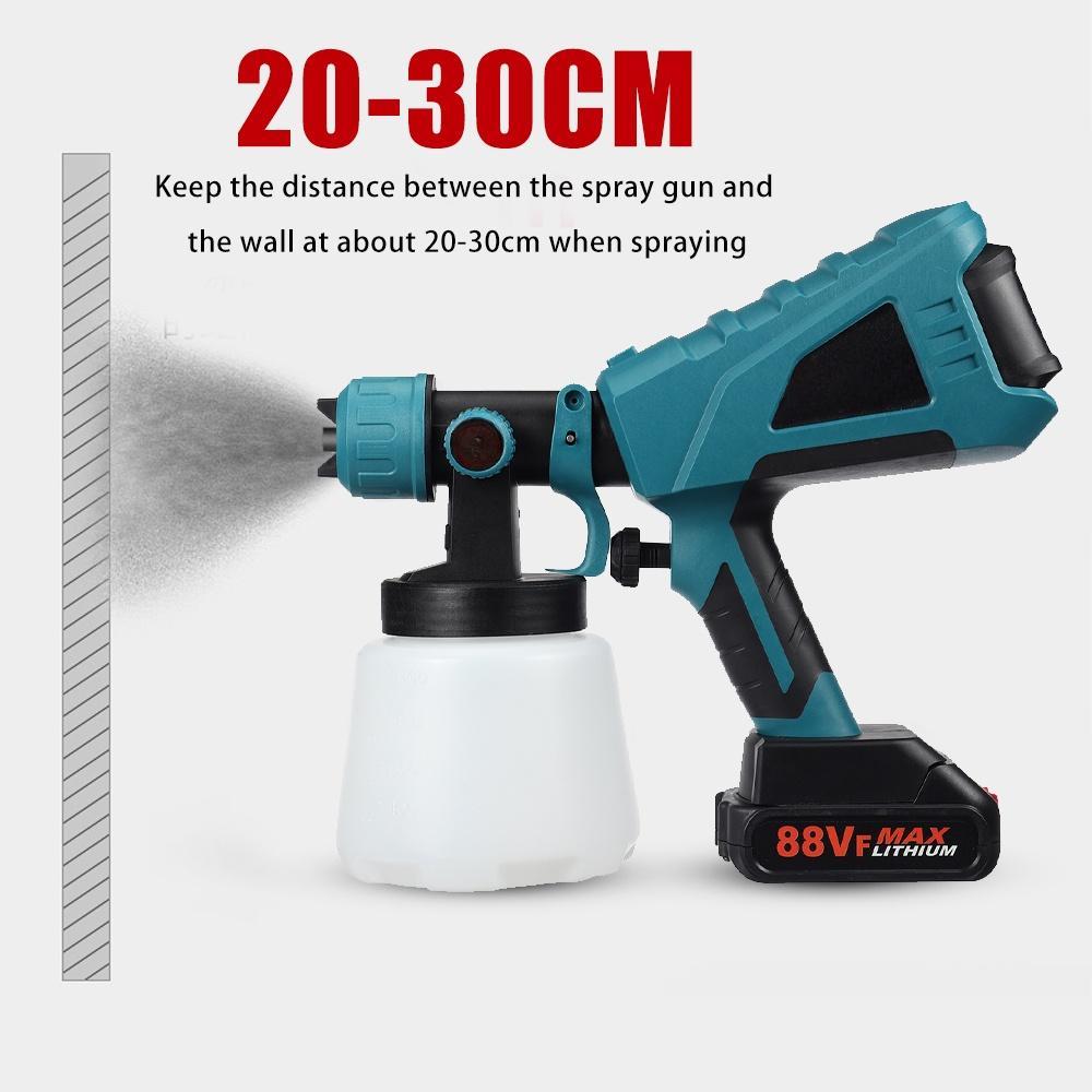 1500W 88VF 3 Nozzle Size 1000ml Household Electric Paint Sprayer Electric Spray Gun Flow Control Airbrush For 18V Battery