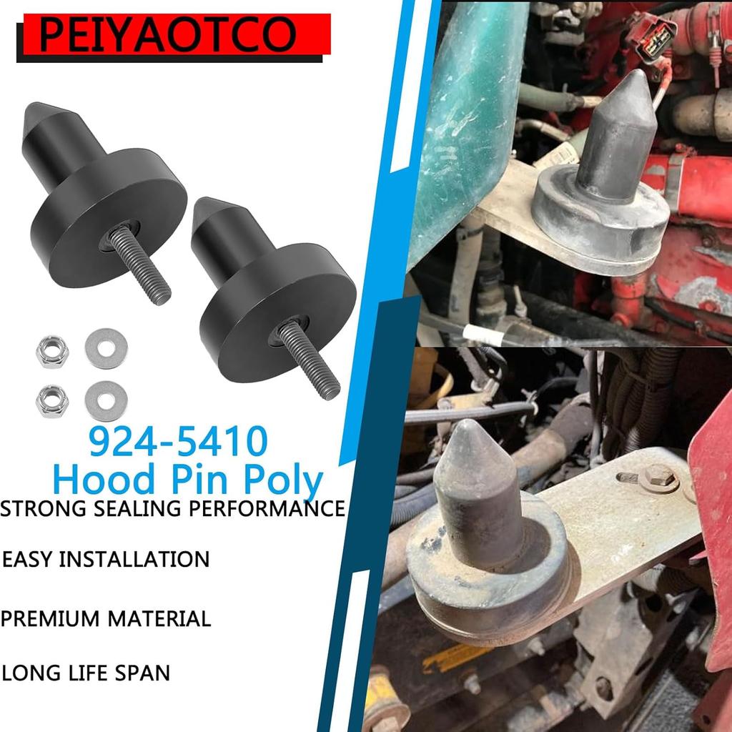 924-5410 Hood Pin Poly for Kenworth T2000, T400, T440, T450, T470, T600, T600A, T660, T800, W900 Replaces # K179-528 K179D450 K066-218 2PACK