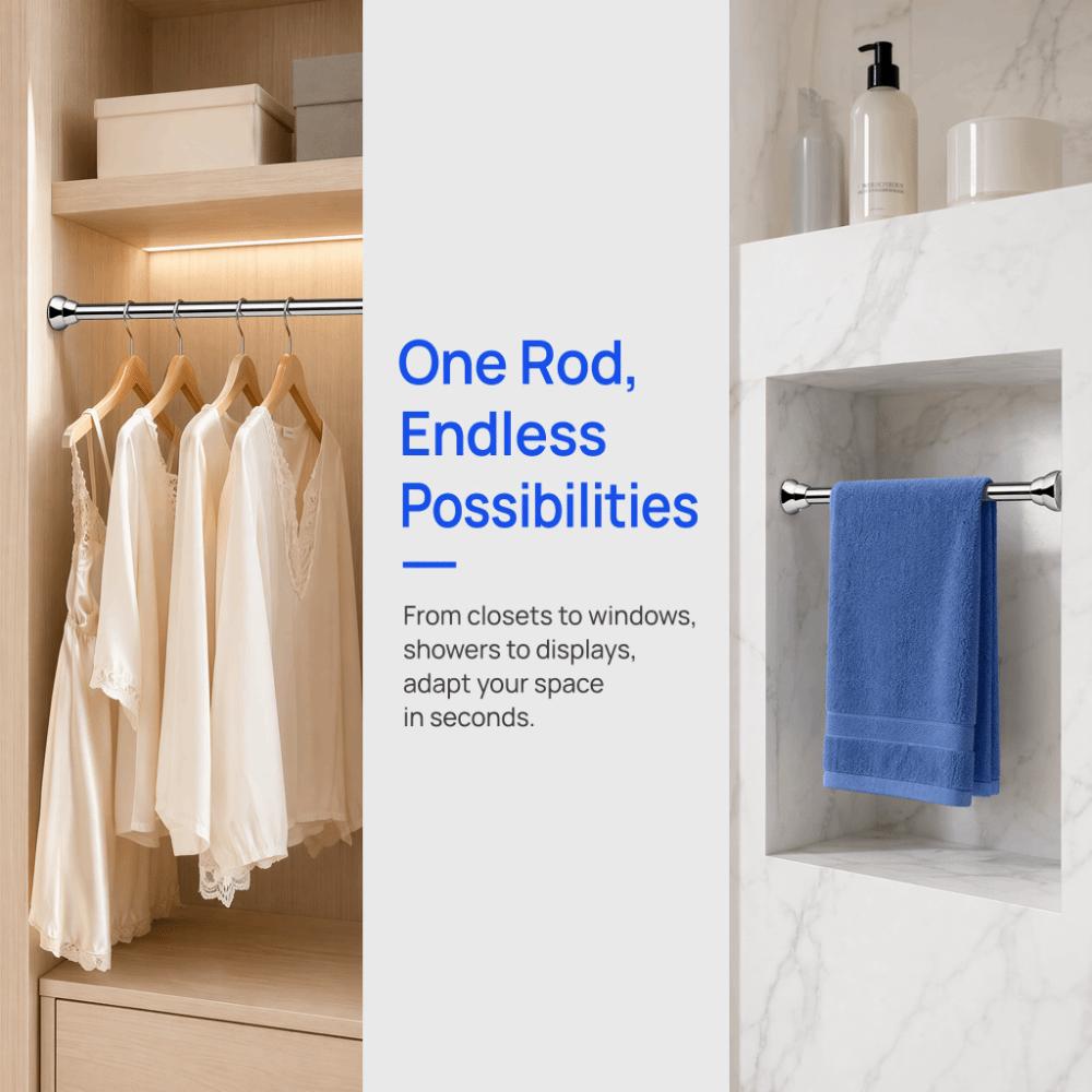 No Drilling Expandable Curtain Rod Shower Curtain Rod Shower Bathroom Closet Balcony