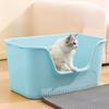Extra Large Semi-Enclosed  Litter Box Maine Coon Pet Supplies Anti-Spla  Toilet Bowl Manual Cleaning PP Plastic Material