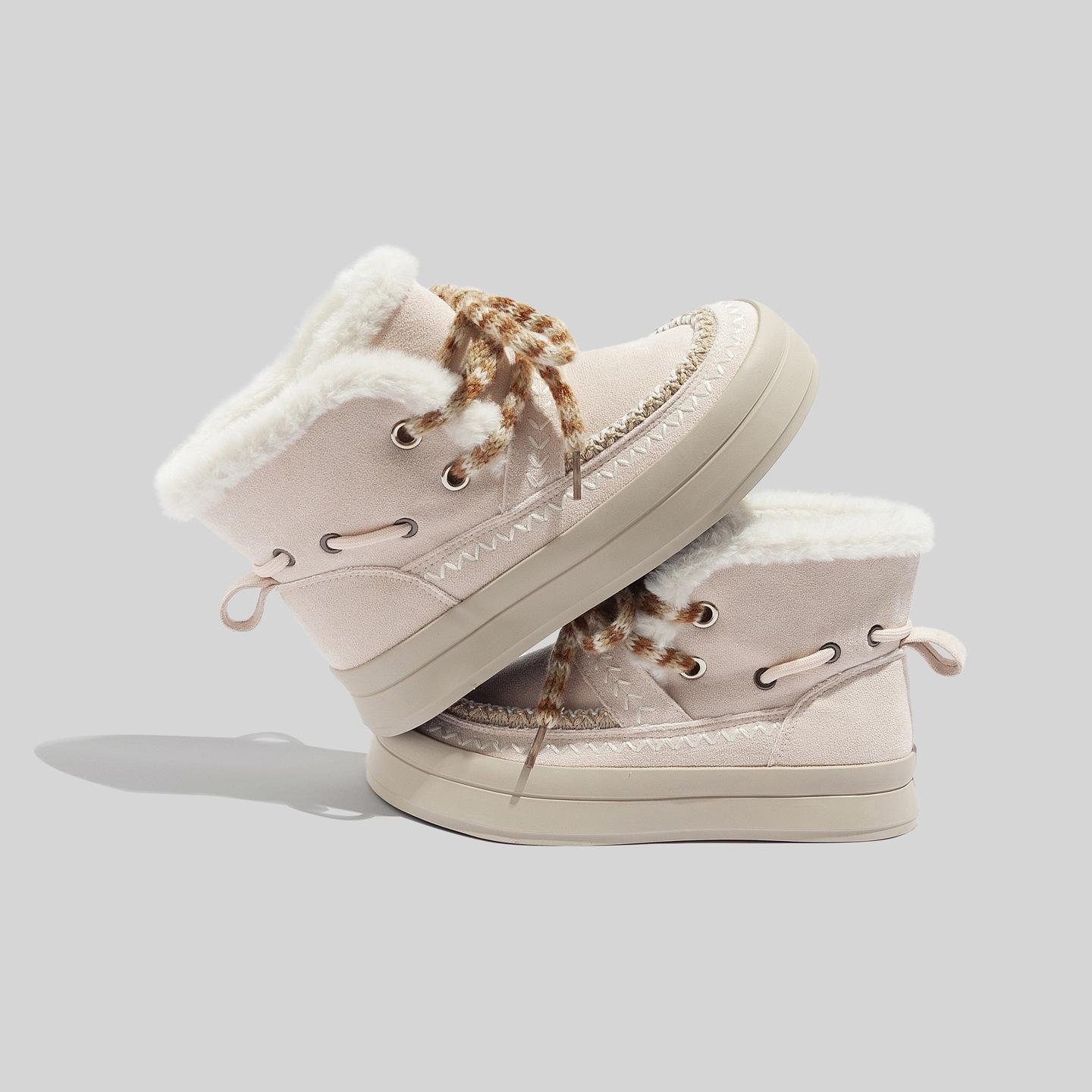Belle winter platform warm plush cotton shoes spring new leisure room wear plush snow boots 35