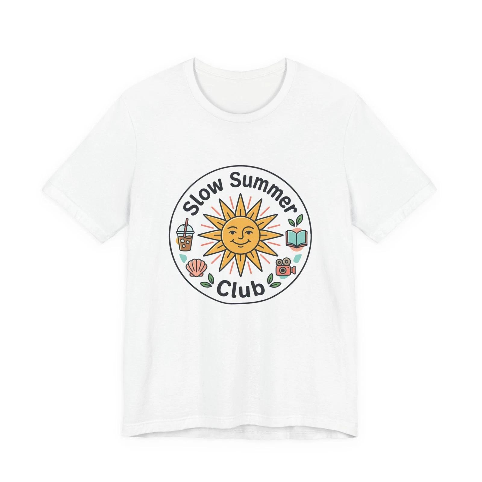 Slow Summer Club Tee | Sun Graphic, Chill Vibes, Beach Icons M