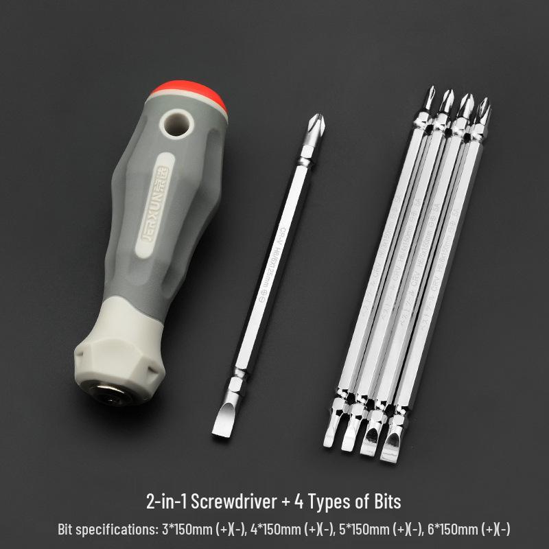 Cross & Phillips Double-Ended Magnetic Screwdriver Bit Set with Torx & Flat Head