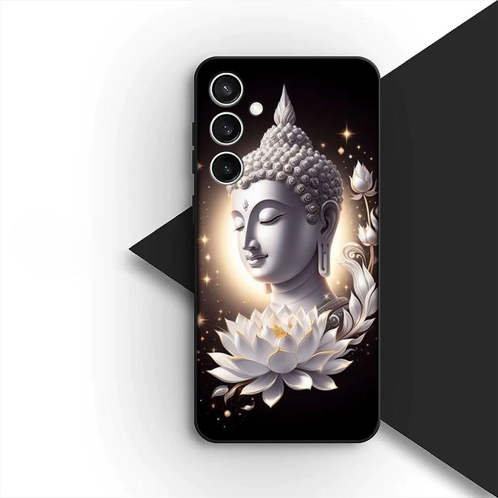 Lord Buddha Lotus Flower Light Phone Case for Samsung Galaxy S24 S25 S23 FE Ultra Plus S7 Edge S25+ S23+ A56 5G Protective Cover