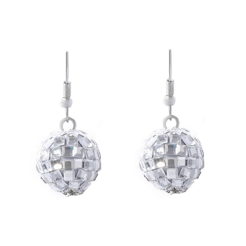 Trendy European-American Disco Ball Earrings: Simple, Stylish Christmas Mirror Beads for Women