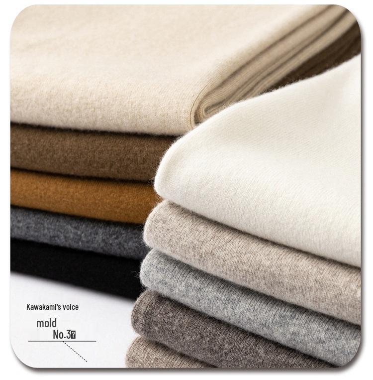 Australian Wool Wide Leg Pants - Women's Autumn/Winter Straight Leg Cashmere Knit Floor-Length Trousers