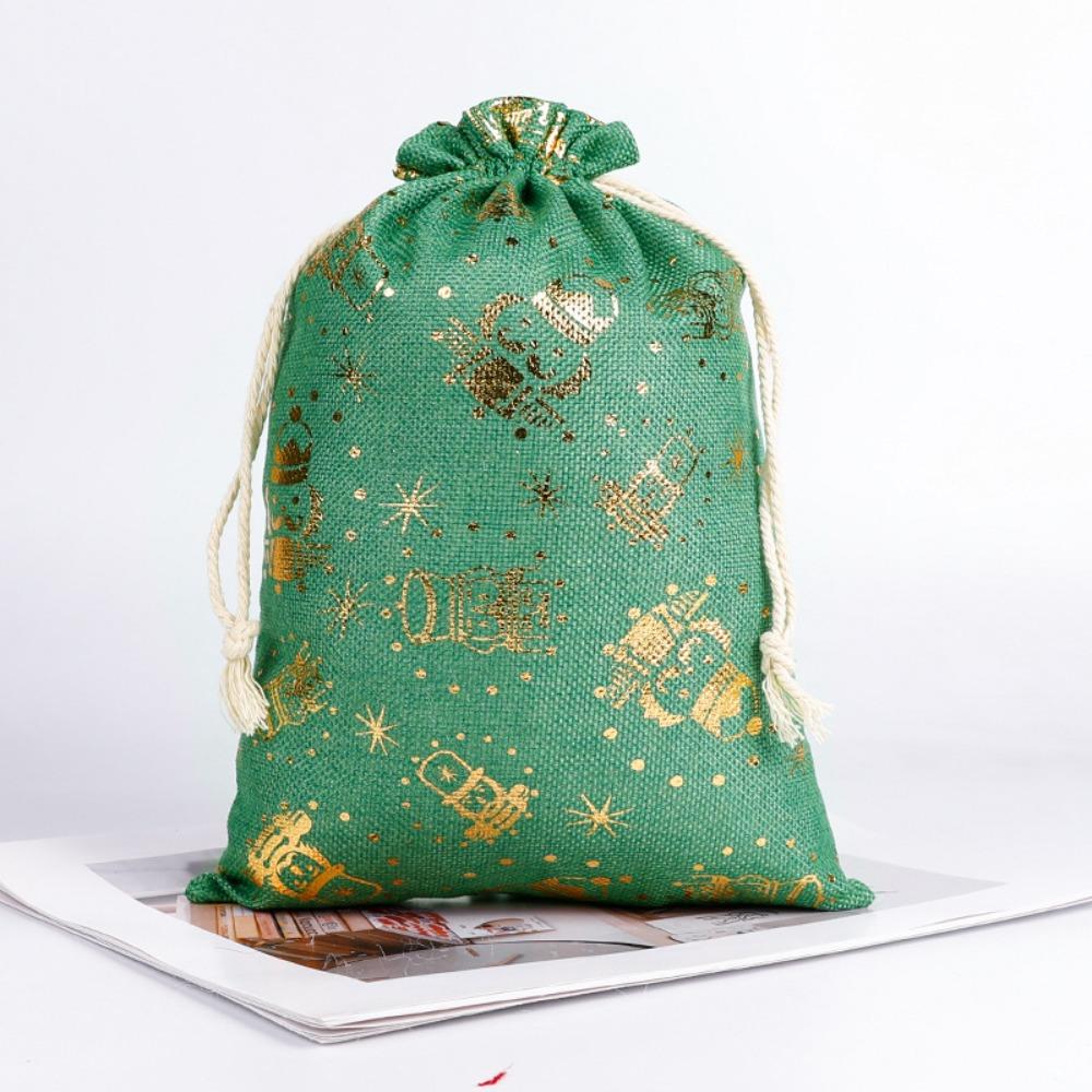 5pcs/lot Cloth Christmas Drawstring Storage Bag Christmas Packaging Bags Candy Jewelry Toy Presents