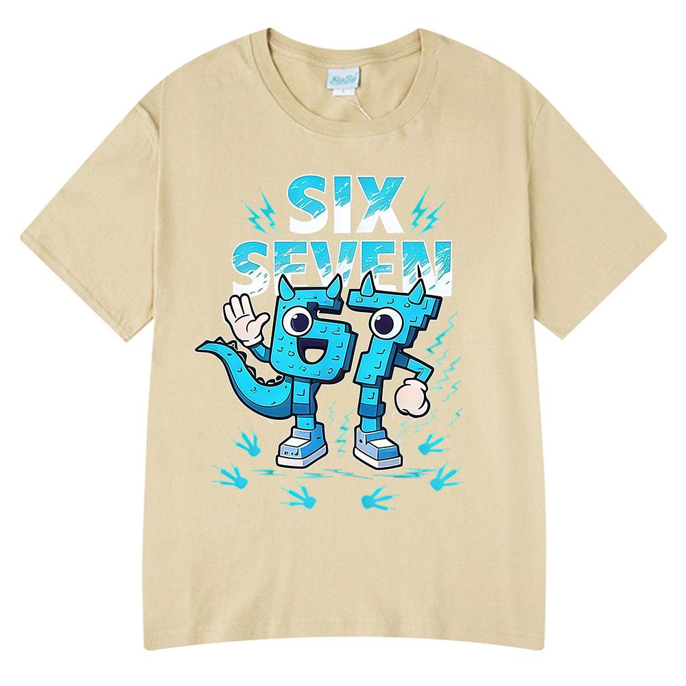 Six Seven 67 Funny Brainrot Meme Cartoon T Shirts Unisex Women Clothing Fashion Tshirt Summer Cotton Casual Short Sleeve Tshirts