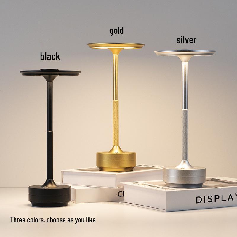 LED Touch Table Lamp - Minimalist Retro Cafe Style, USB Rechargeable