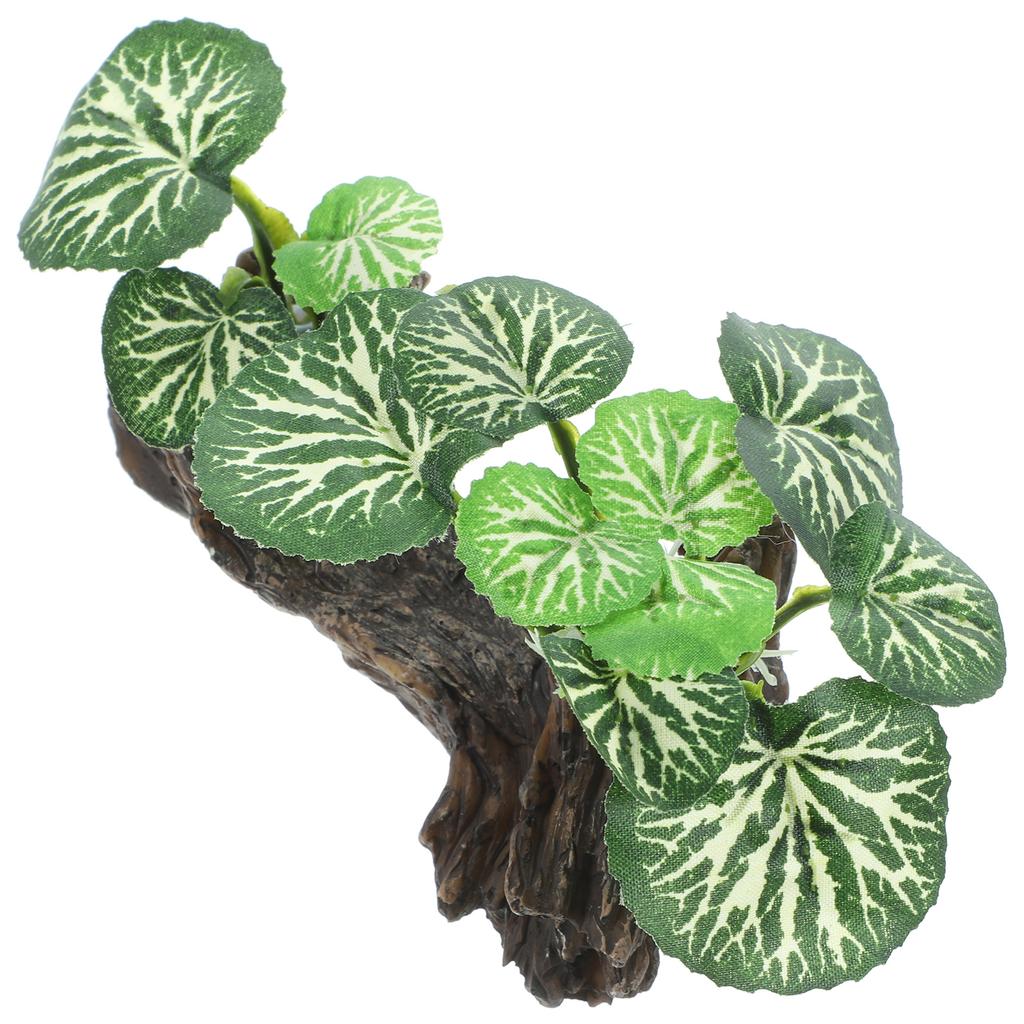 Realistic Reptile Plants Ornament for Terrarium Rainforest Plant Decor Artificial Plant for Reptile Habitat Fish Tank Decoration