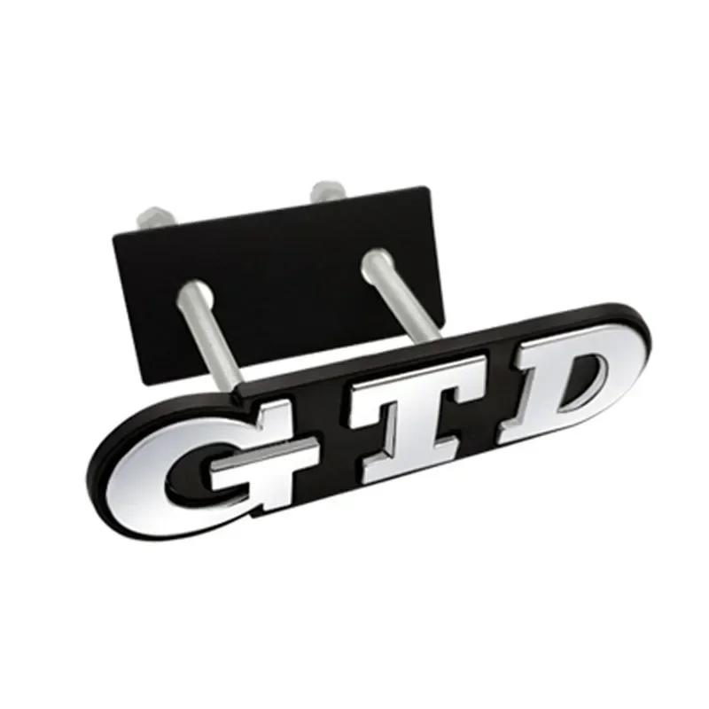 Jsqwt8 Emblema Adesivo Distintivo Griglia Anteriore in Metallo 3D GTD per Polo Golf 5 6 7 CC Passat Jetta MK4 MK5 MK6 Styling Auto