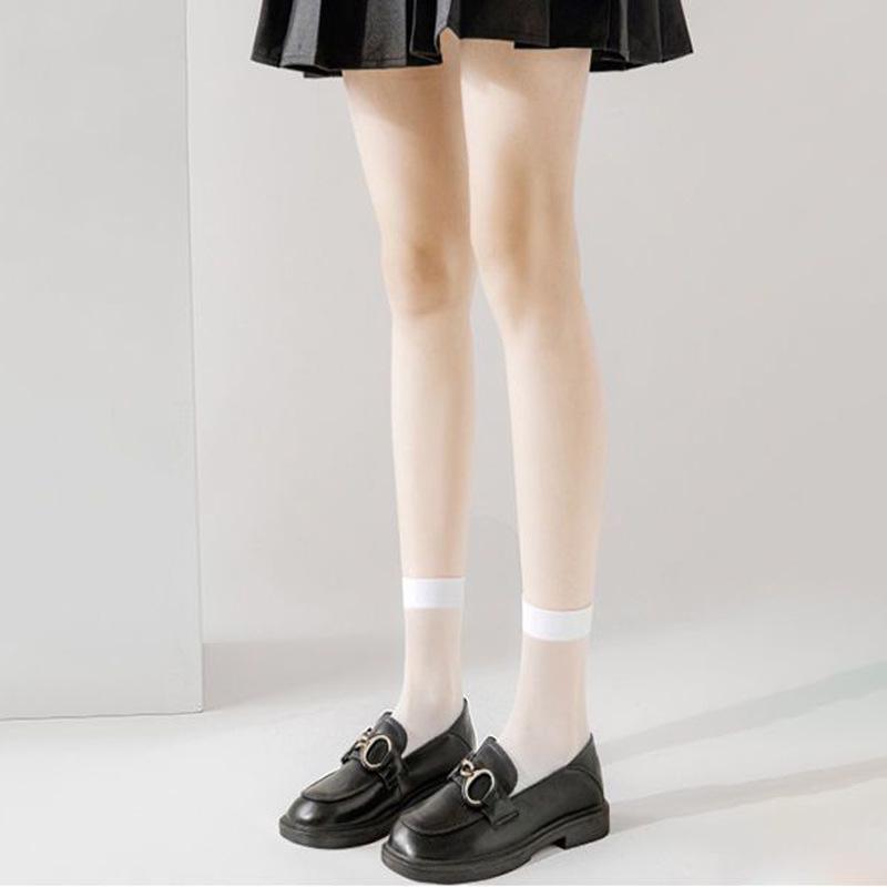 Summer Black Sexy Thin Thigh-High Stockings – High Transparency Over-the-Knee Silk Socks
