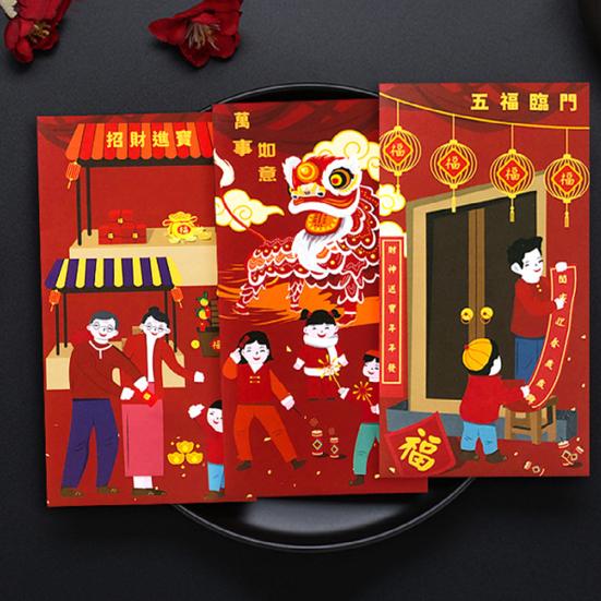 6Pcs Chinese New Year Red Envelopes 2025 Lunar Yera of The Snake Red Money